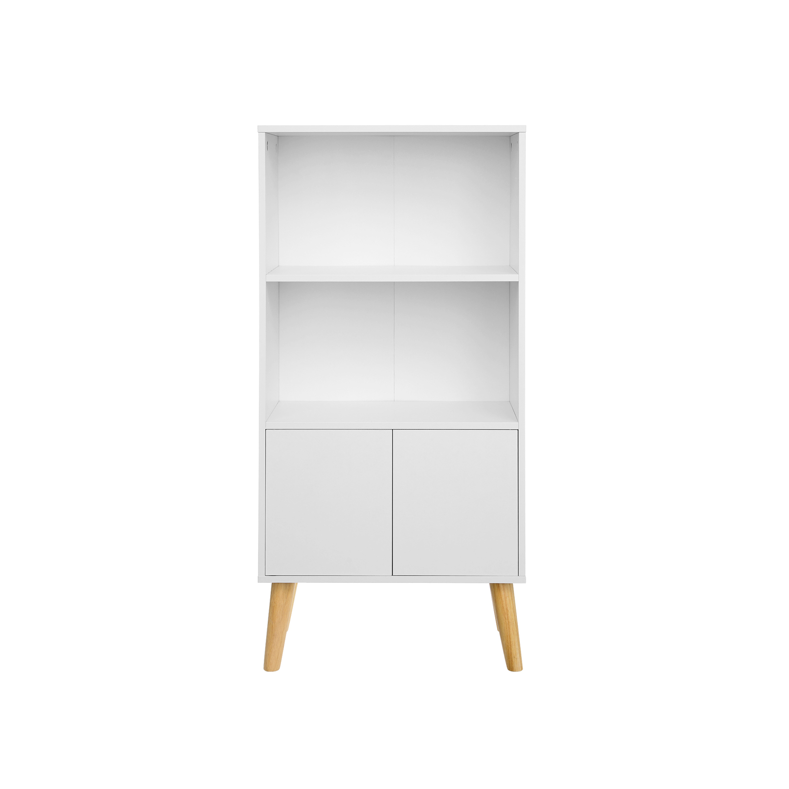 VASAGLE Bücherschrank, Bücherregal mit 2 Ablagen und Schranktüren