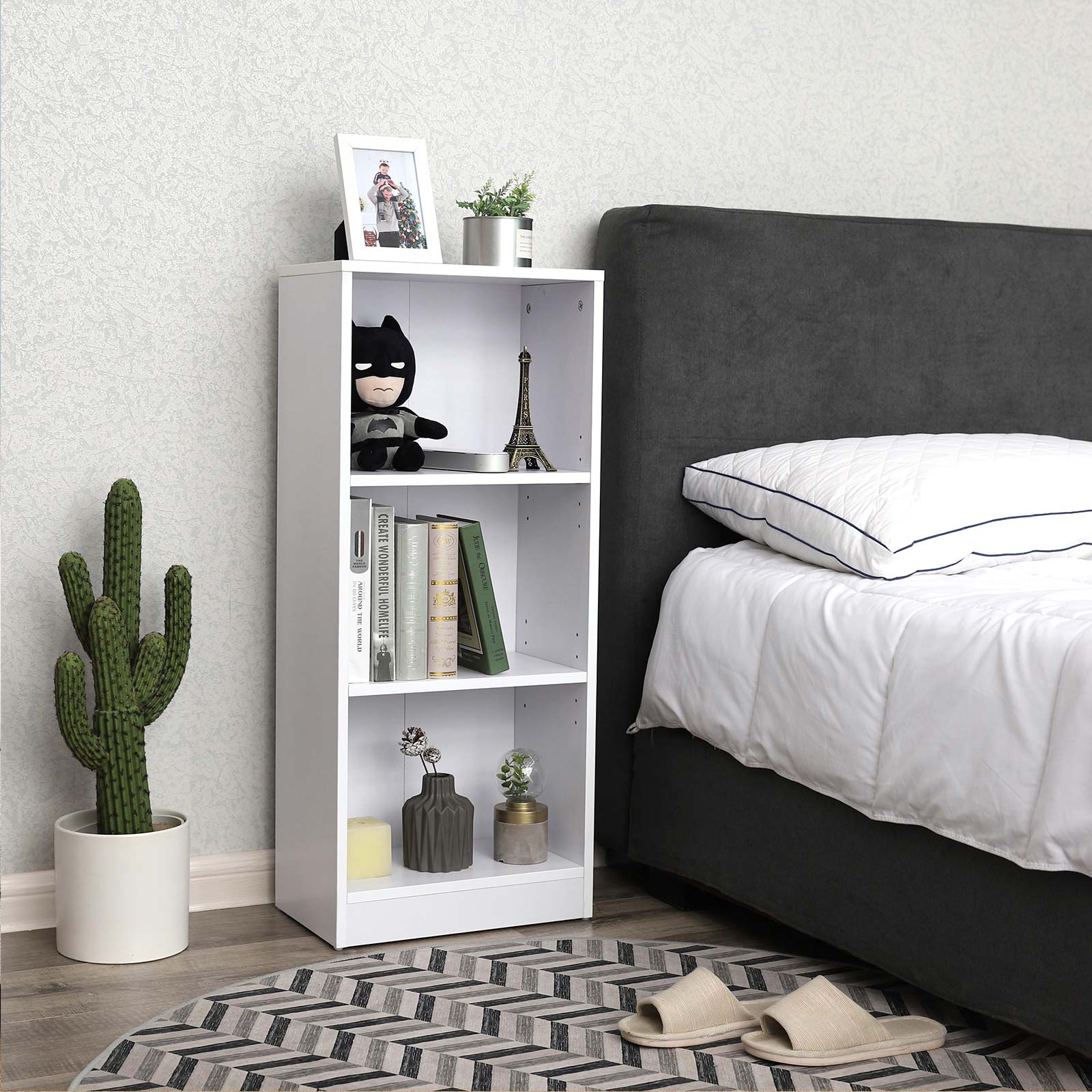 VASAGLE Bücherregal mit 3 Fächer, verstellbare