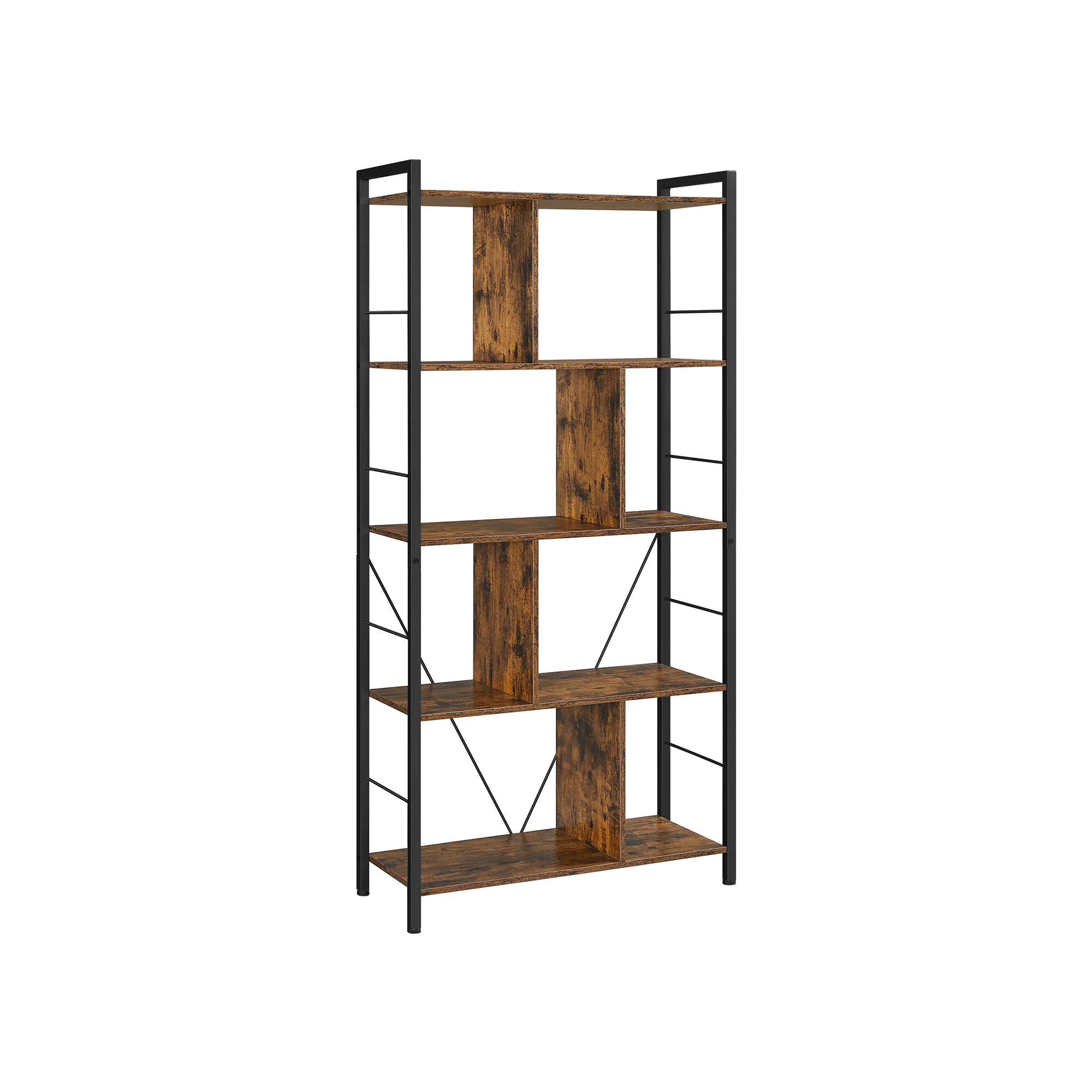 VASAGLE Bücherregal braun, schwarz 74,0 x 30,0 x 150,0 cm, 1 St.