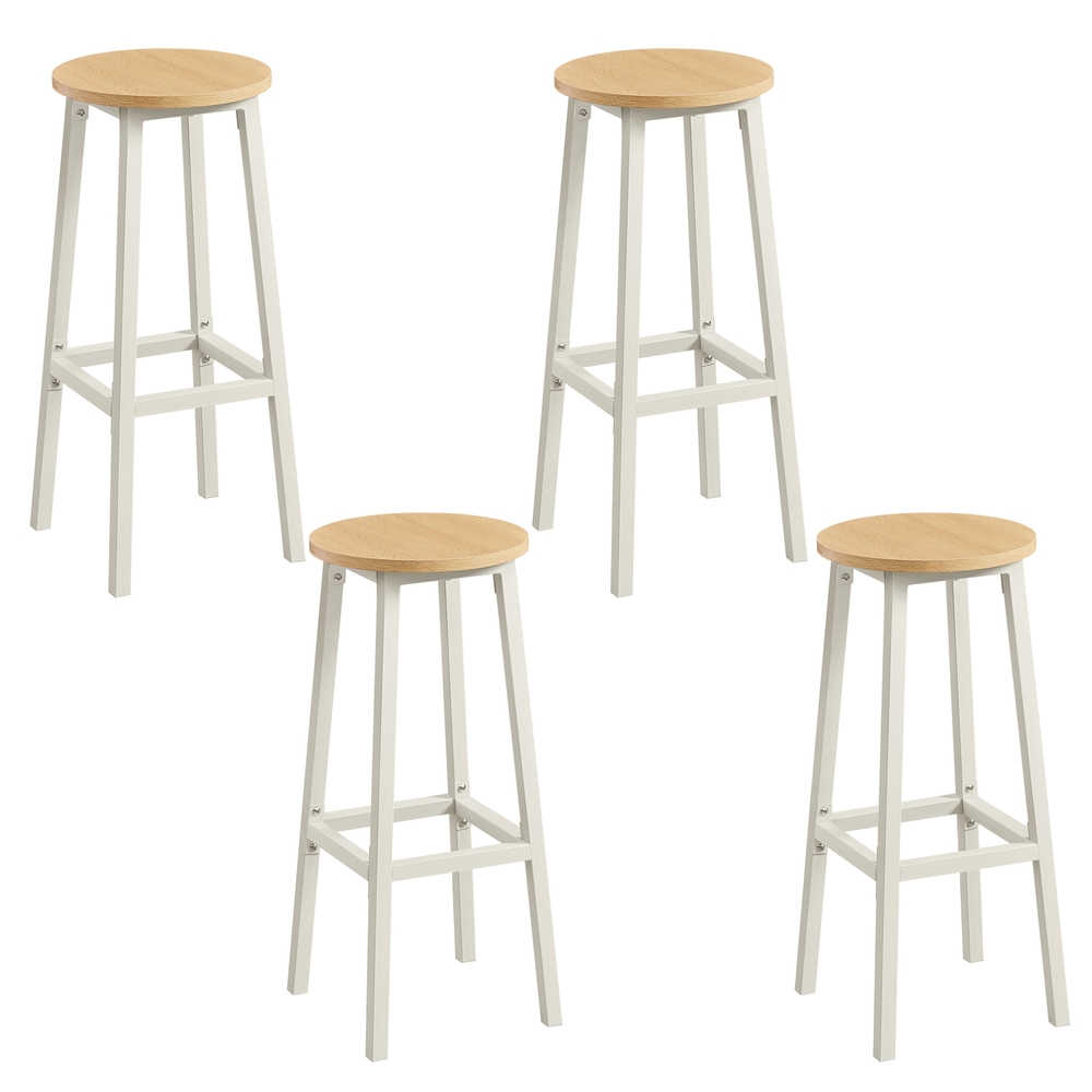 Barhocker, 2er Set, Barstühle, Küchenstühle mit Metallgestell