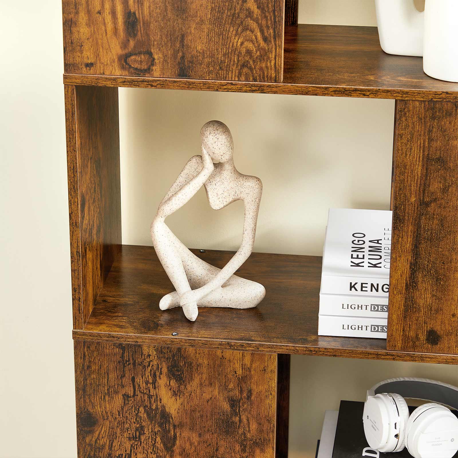 VASAGLE Bücherregal, symmetrisches Design, offene Fächer