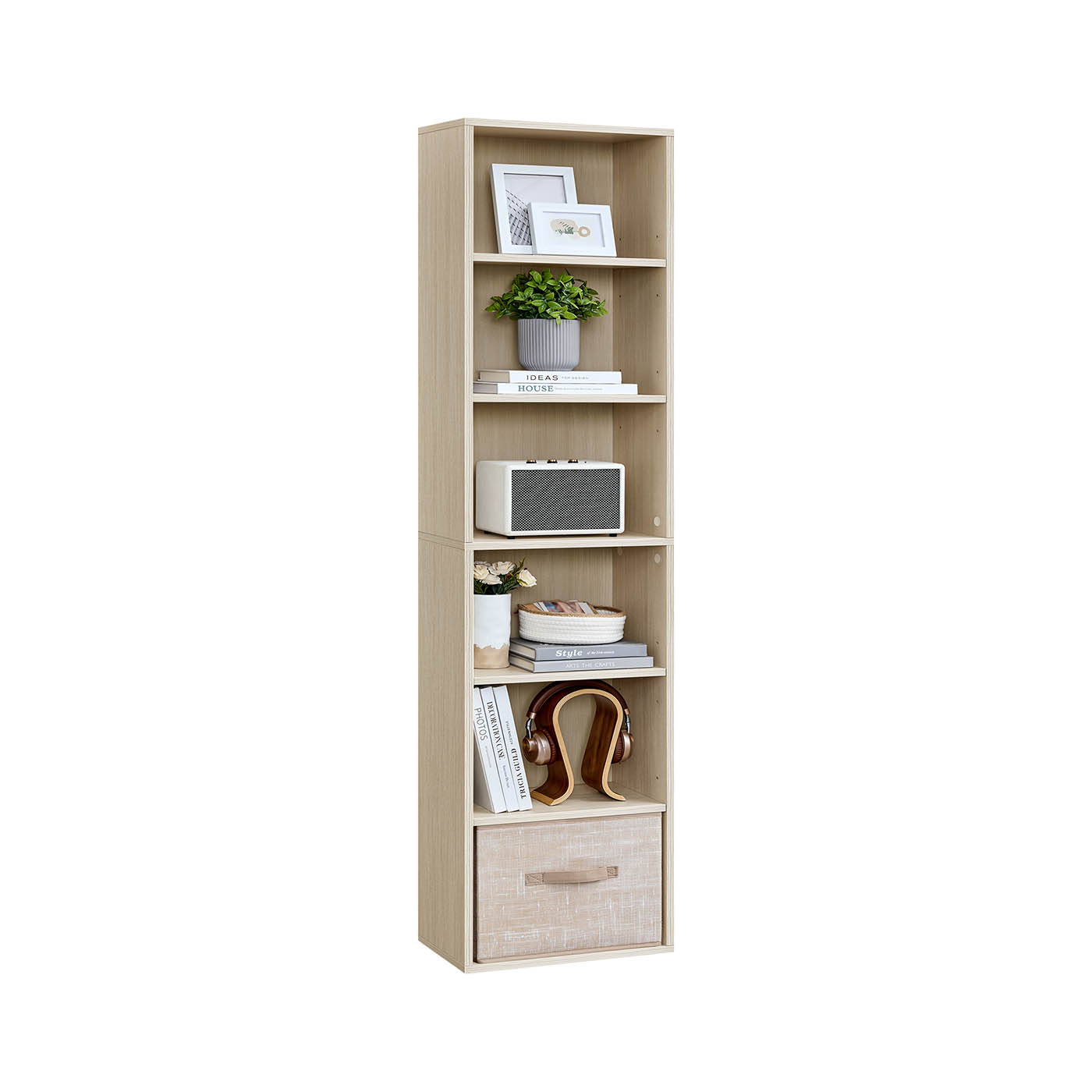 6-stöckiges Standregal 24 x 40 x 178,5 cm naturbeige