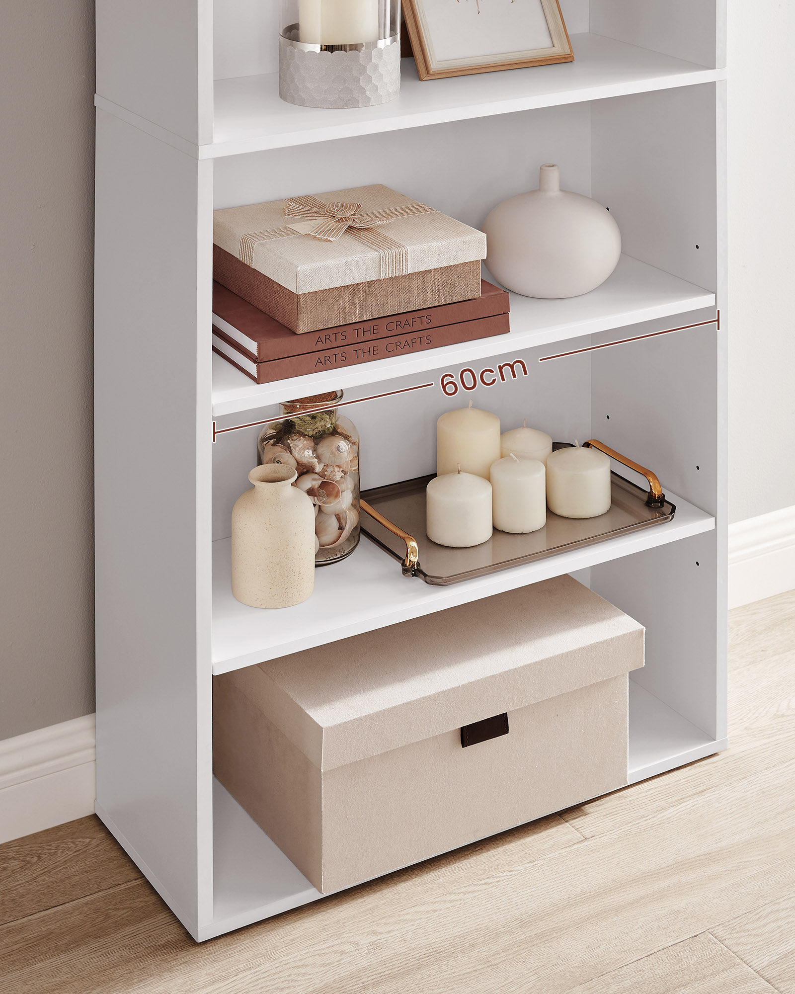 Lentyna su 6 skyriais, balta