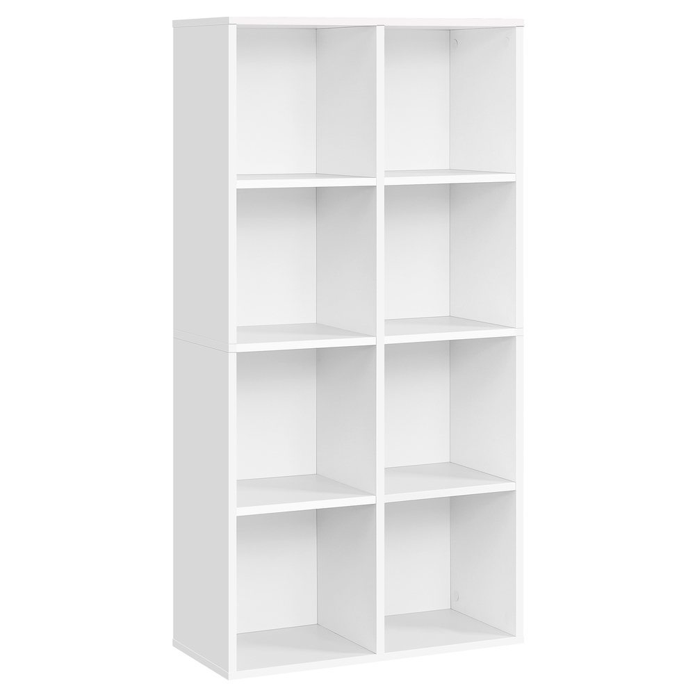VASAGLE Bücherschrank, Bücherregal mit 8 Fächern, Standregal | Büroregal, Würfelregal, für Wohnzimmer, Schlafzimmer, Büro, Kinderzimmer, Wolkenweiß, Custos Kollektion LBC24WT