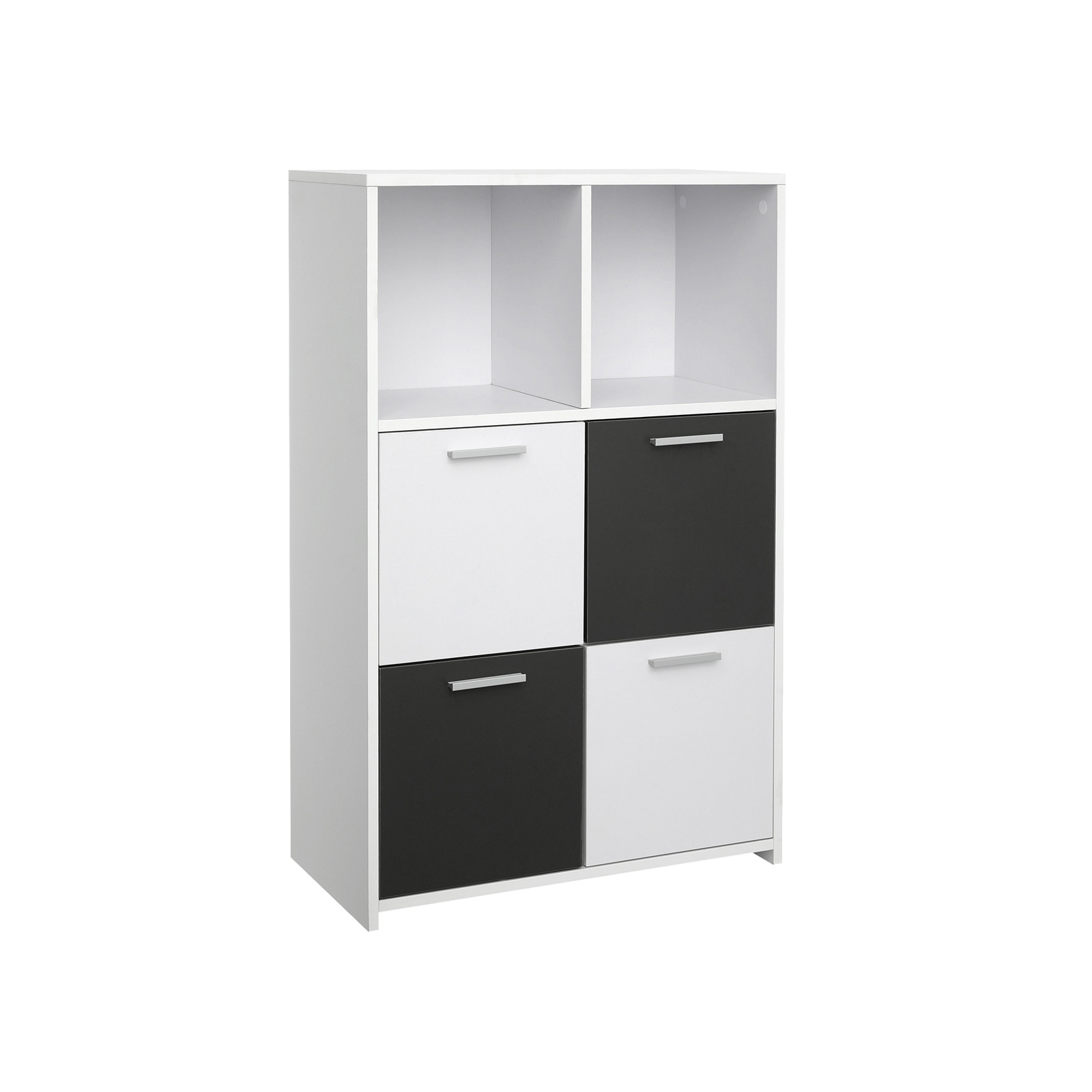 Moderner Bücherschrank Weiß-Grau