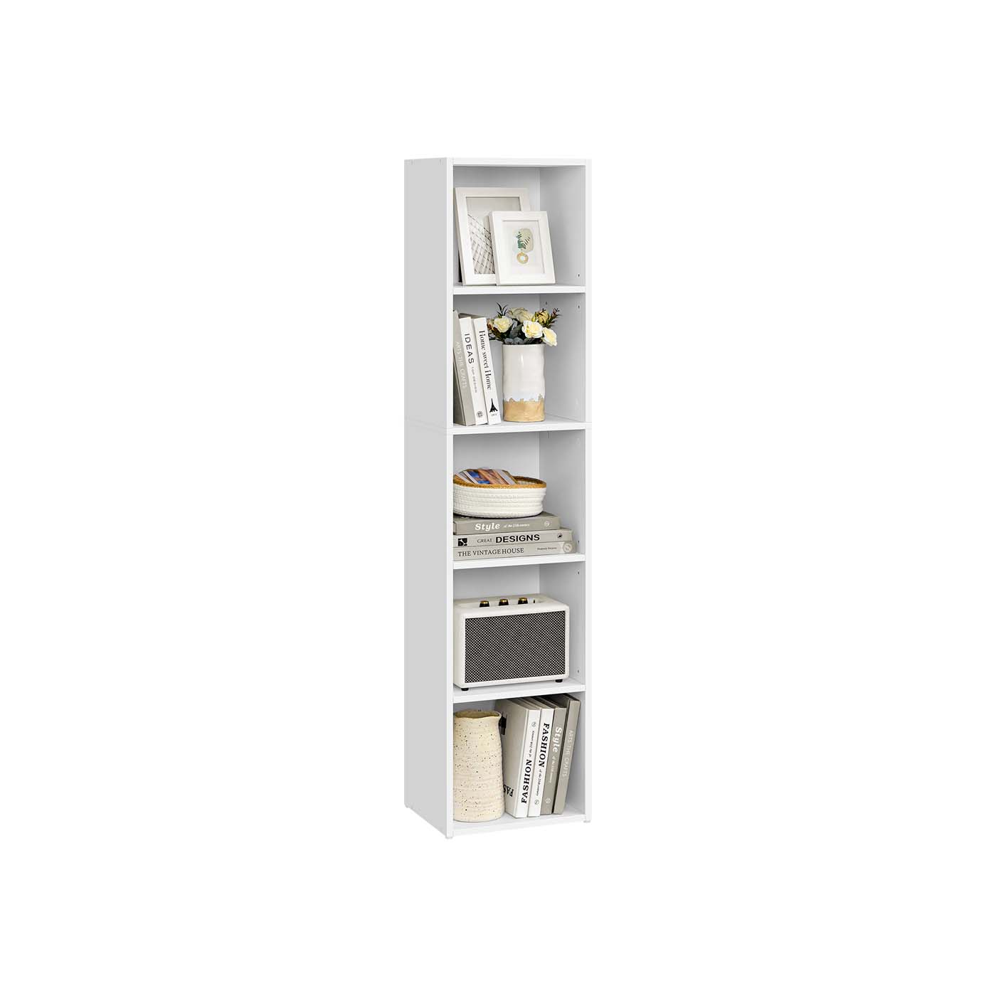 Bücherregal mit 5 offenen Fächern 24 x 30,2 x 134,2 cm wolkenweiß