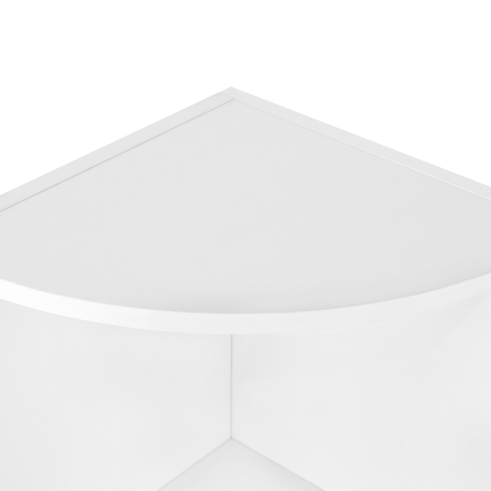 Kampinė lentyna su 4 lentynomis balta