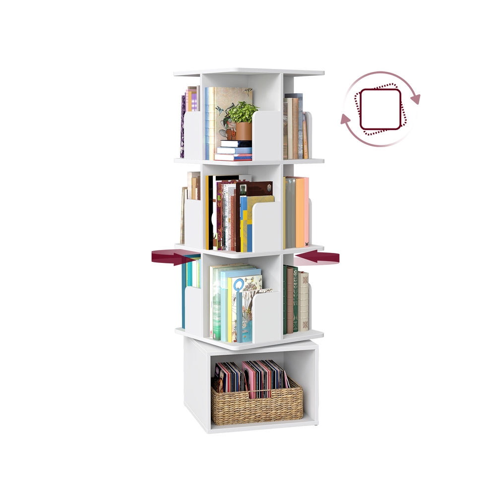 Custos Kollektion - Drehbares Bücherregal mit offenen Fächern und 4 Ebenen