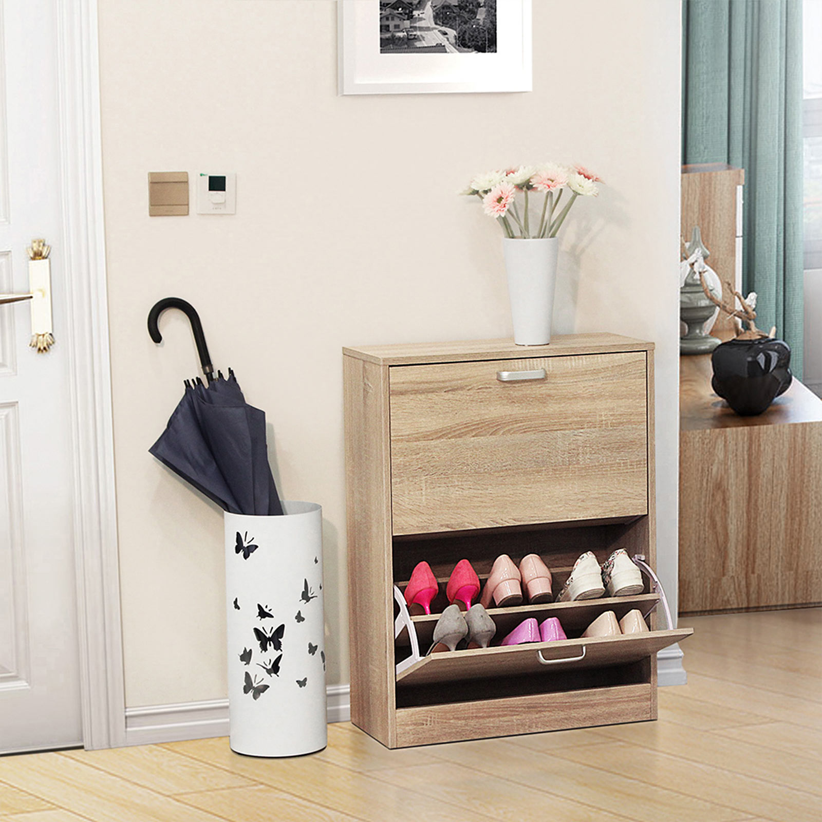 Batų spinta 2 atvartai medžio išvaizdos