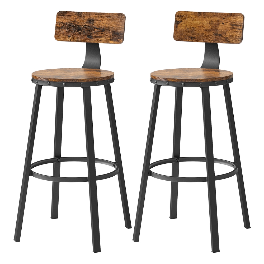 Thekenhocker 2er Set, Barhocker mit Rückenlehne, Esszimmerstuhl für Küche