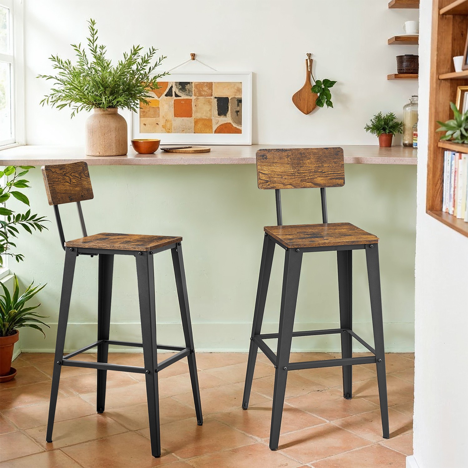 2er Set Barhocker mit Rückenlehne