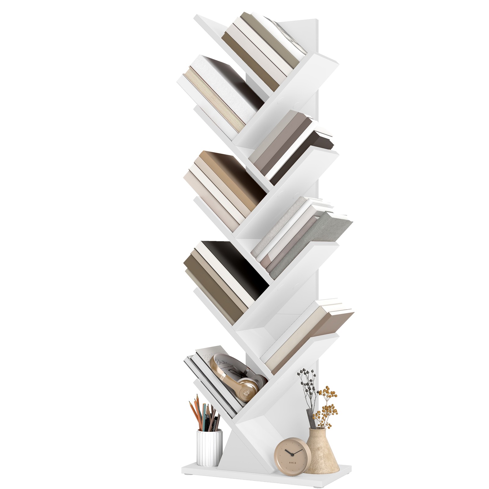 Standregal in Baumform, Bücherregal, 20 x 38 x 115