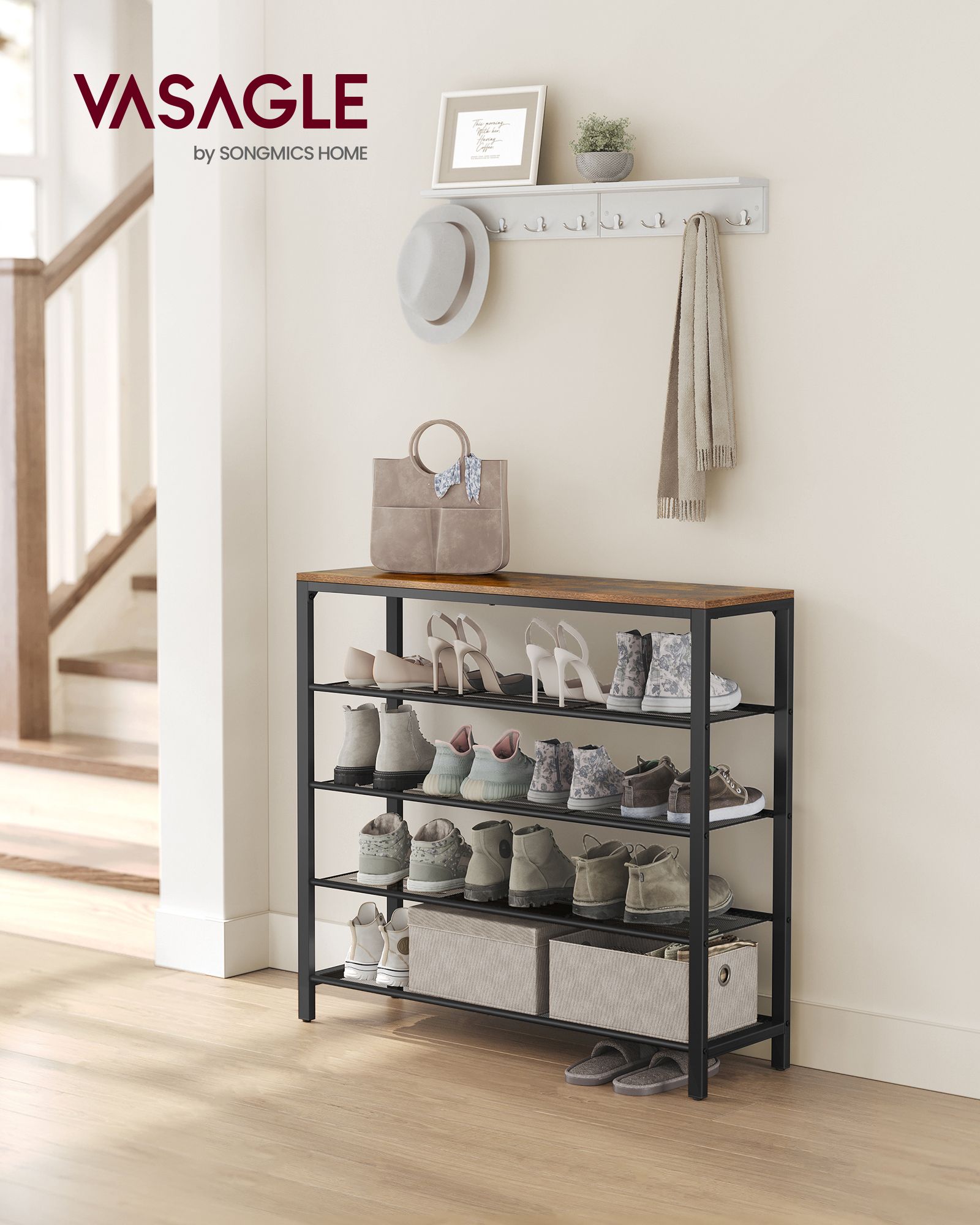 Batų lentyna su 4 tinklelio lygiais