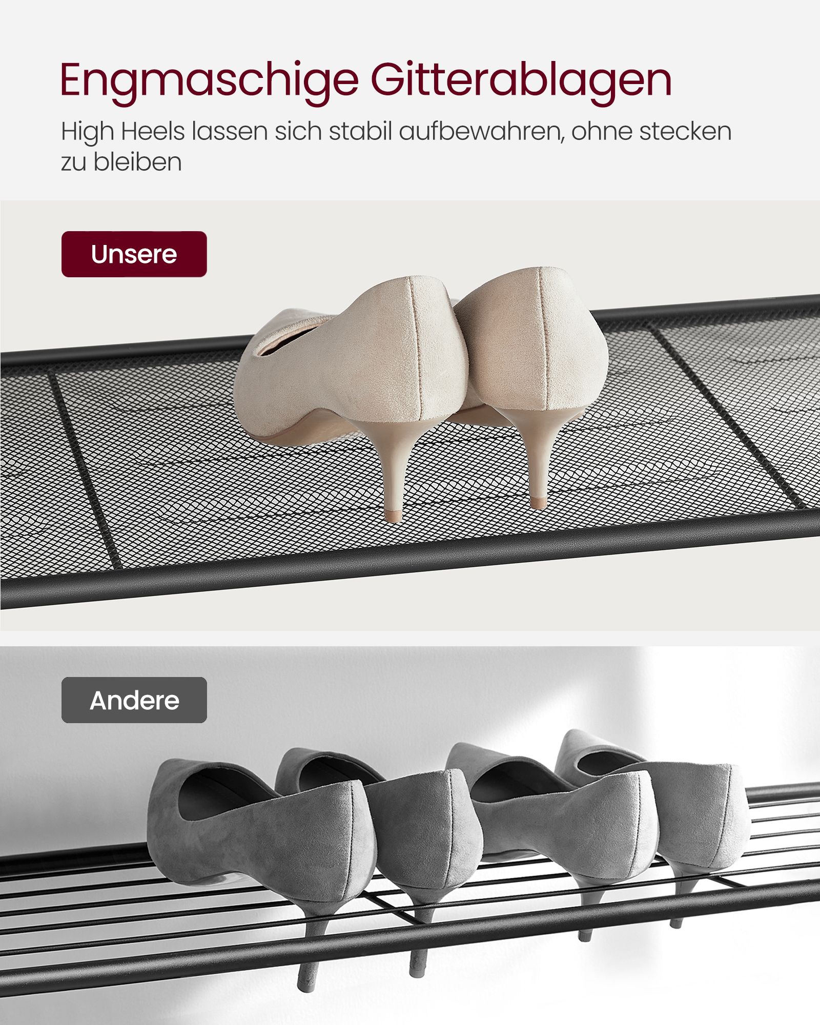 Batų lentyna su 4 tinklelio lygiais