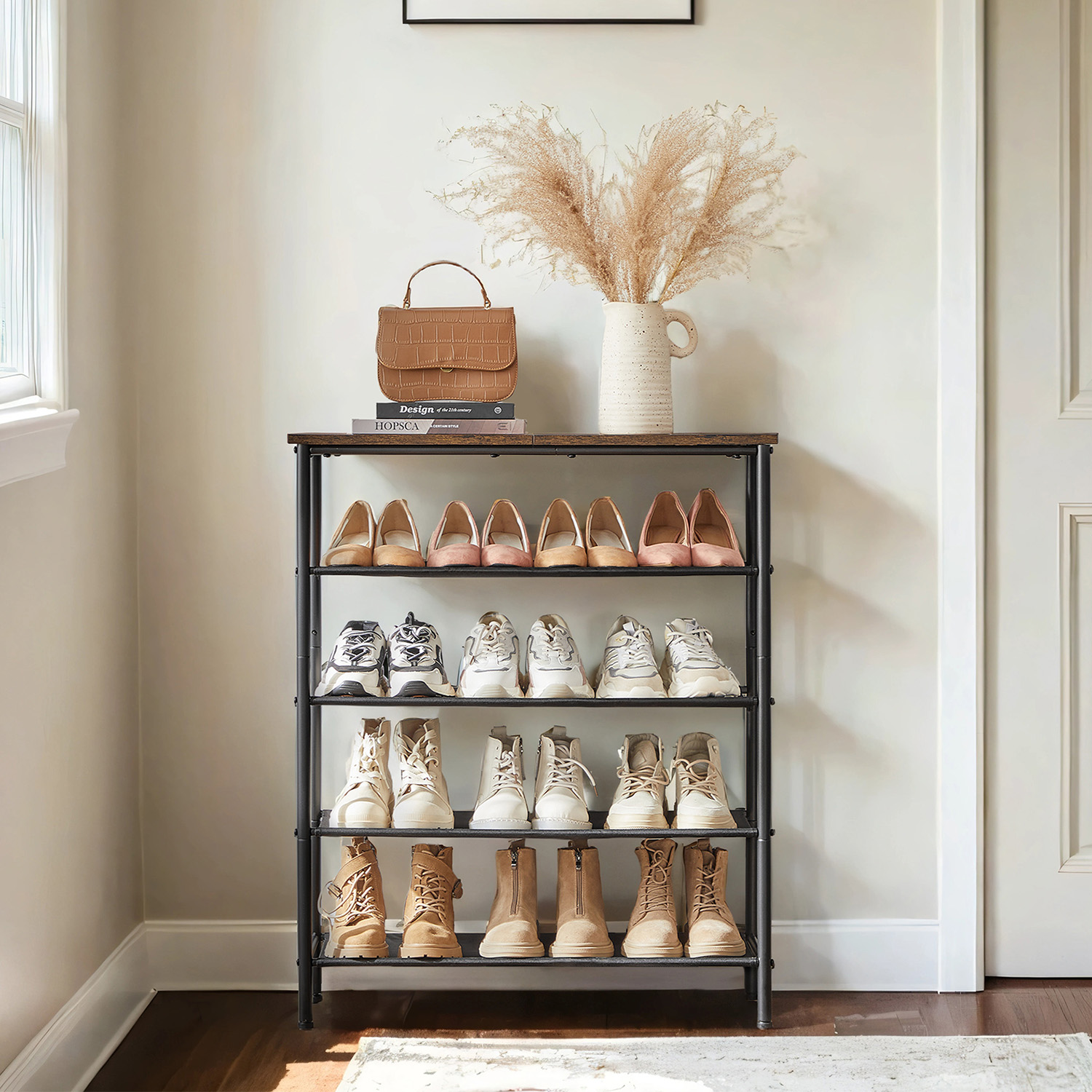 5-stufiges Schuhregal, für 12-16 Paar Schuhe, Schuh-Organizer