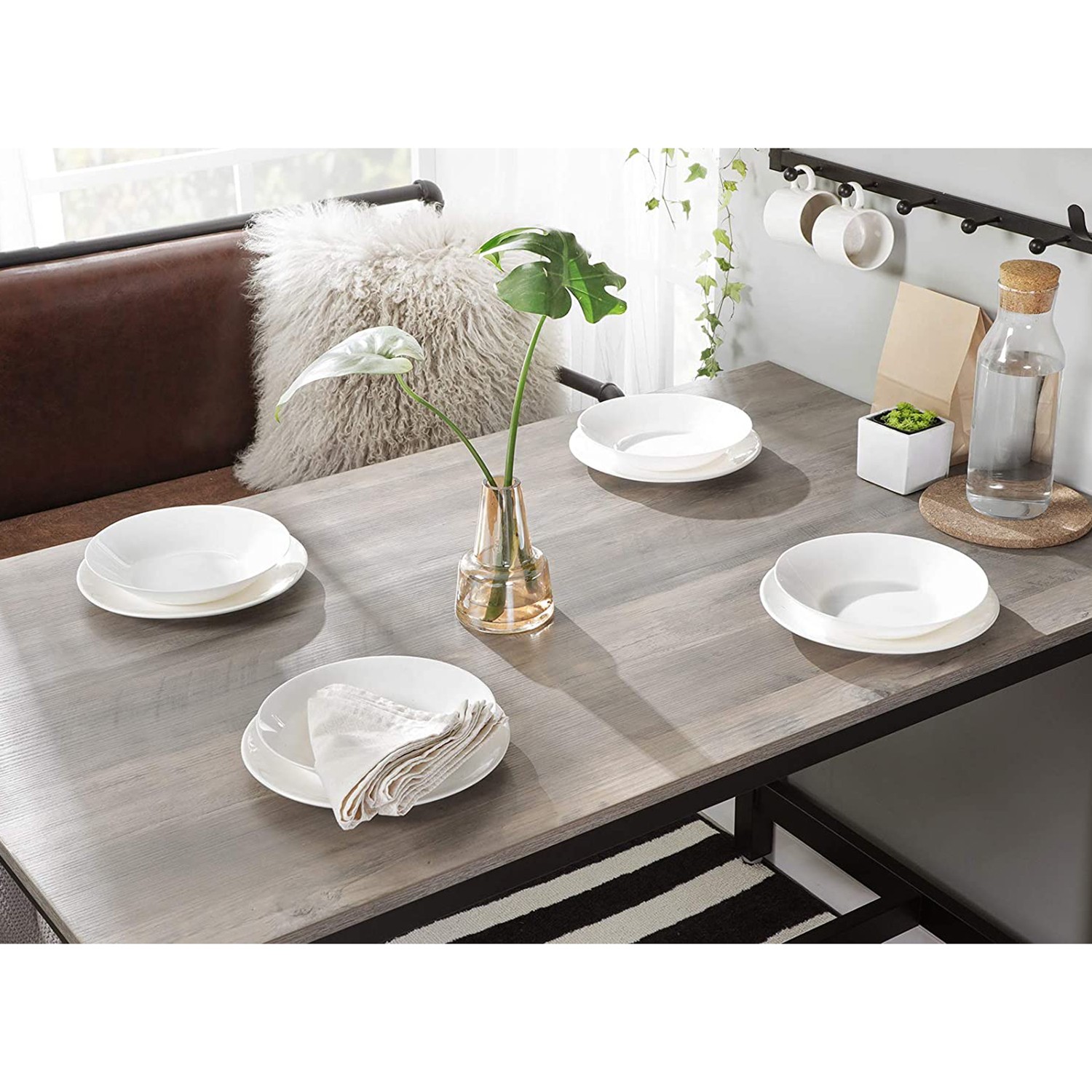 Bartisch-Set Greige-schwarz