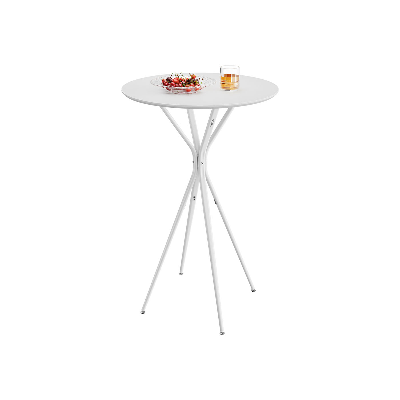Bartisch mit Metallgestell 60 x 60 x 105 cm wolkenweiß-mattweiß