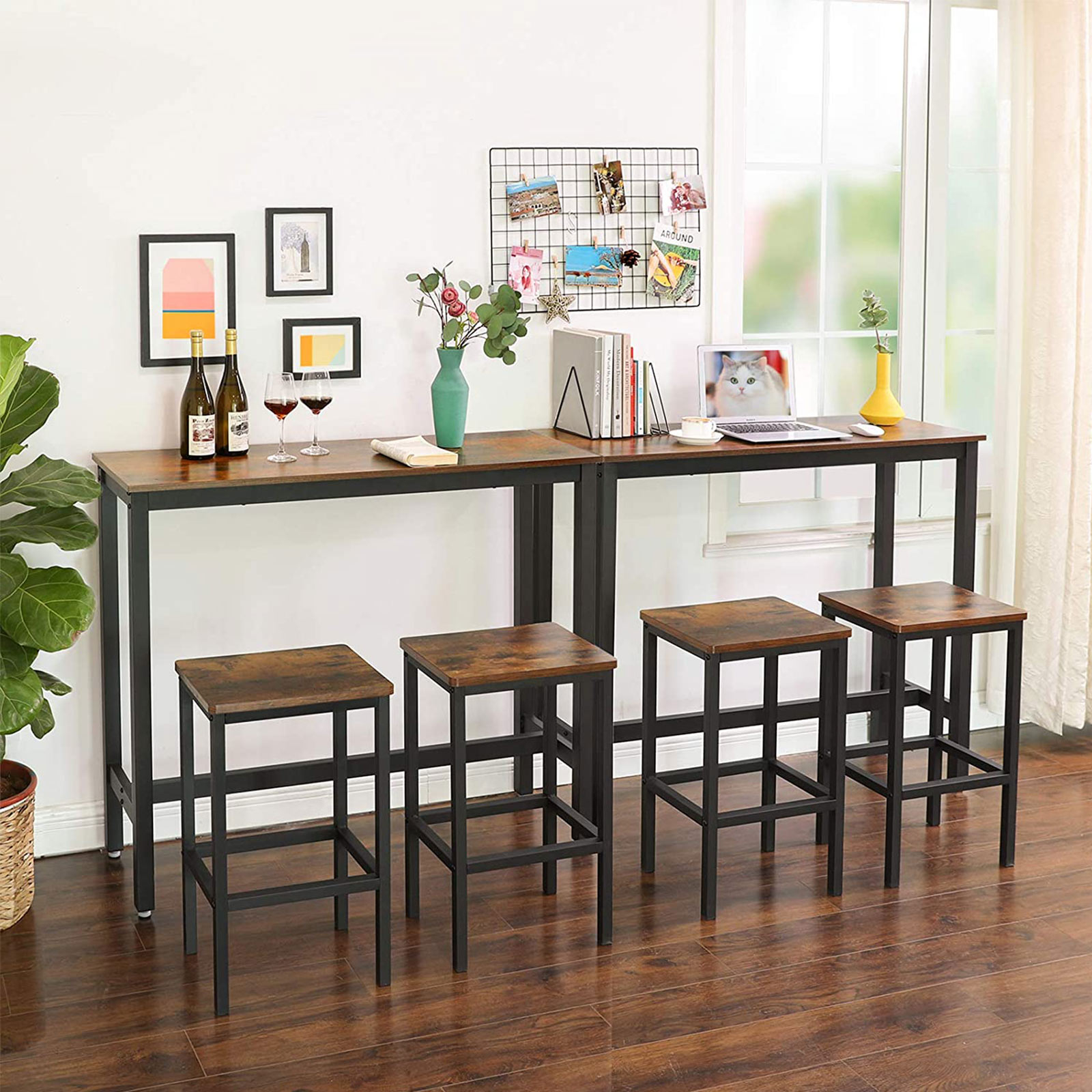 VASAGLE Bartisch schmal, Küchentisch, Küchentresen, rechteckiger