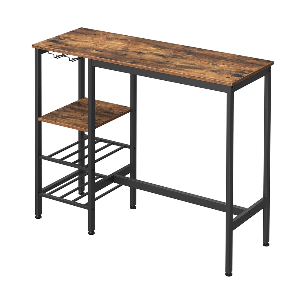 Bartisch, 110 x 40 x 90 cm, mit Halterungen für Weingläser und Flaschen