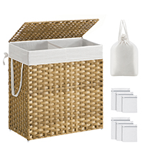 Handwoven Laundry Basket Made of Synthetic Rattan