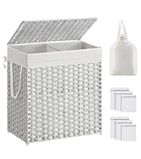 Handwoven Laundry Basket Made of Synthetic Rattan