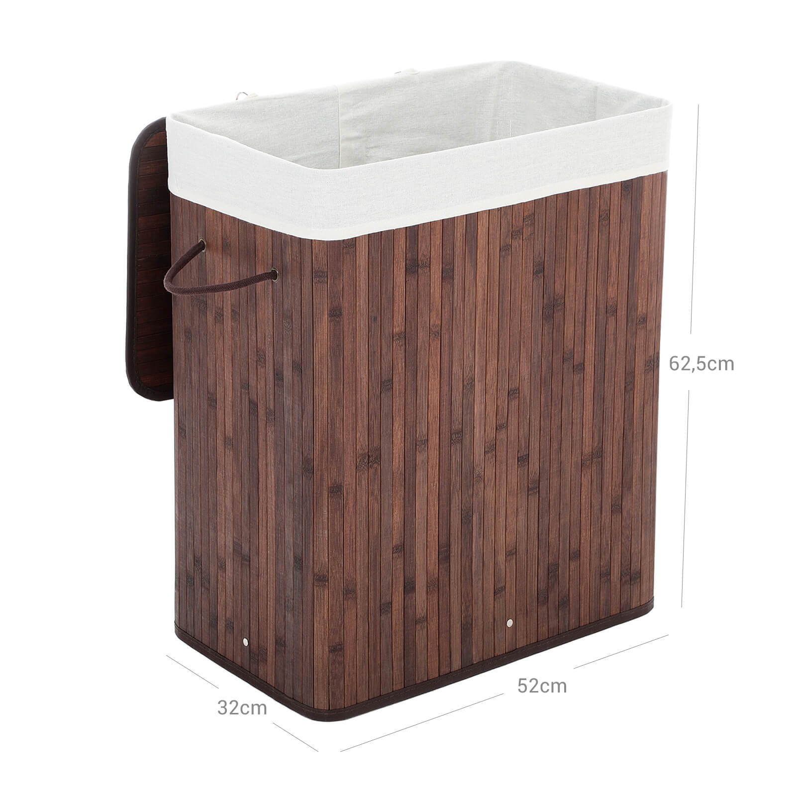 Wäschekorb Bambus 100 L Braun 1 Fach