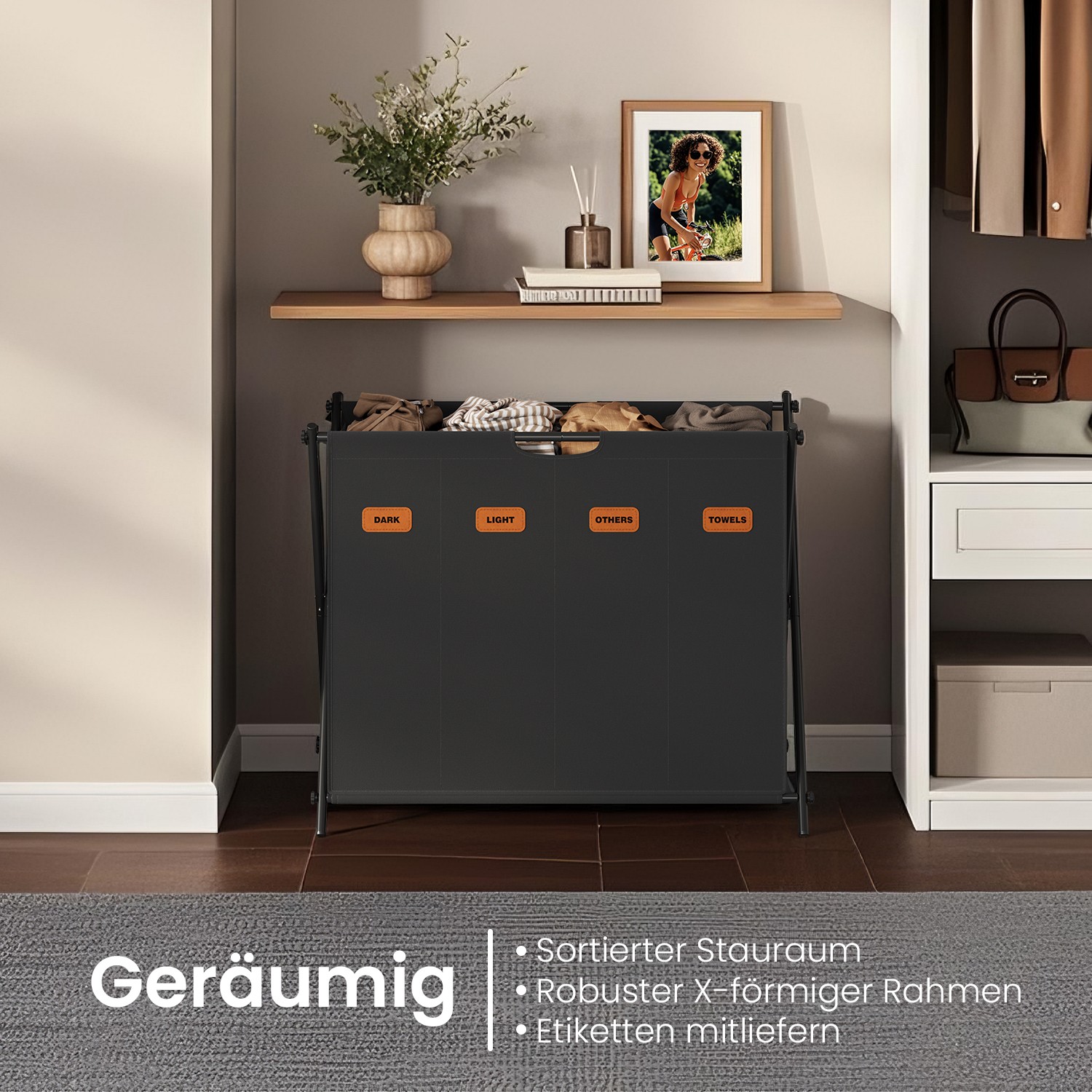 Wäschekorb, Wäschesammler 155 Liter, Wäschebox