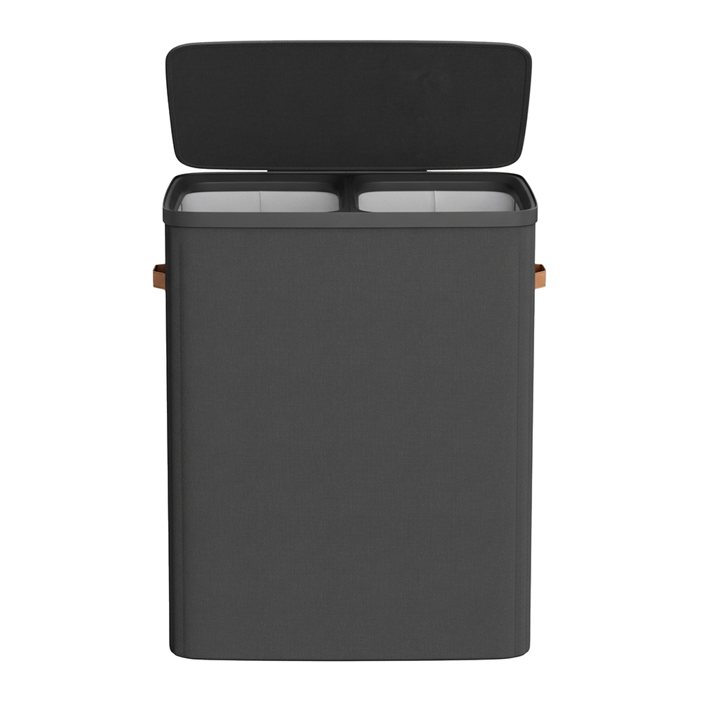 SONGMICS Wäschesortierer schwarz, bis 20,0 kg (bis 10,0 kg je Innentasche), 1 St.