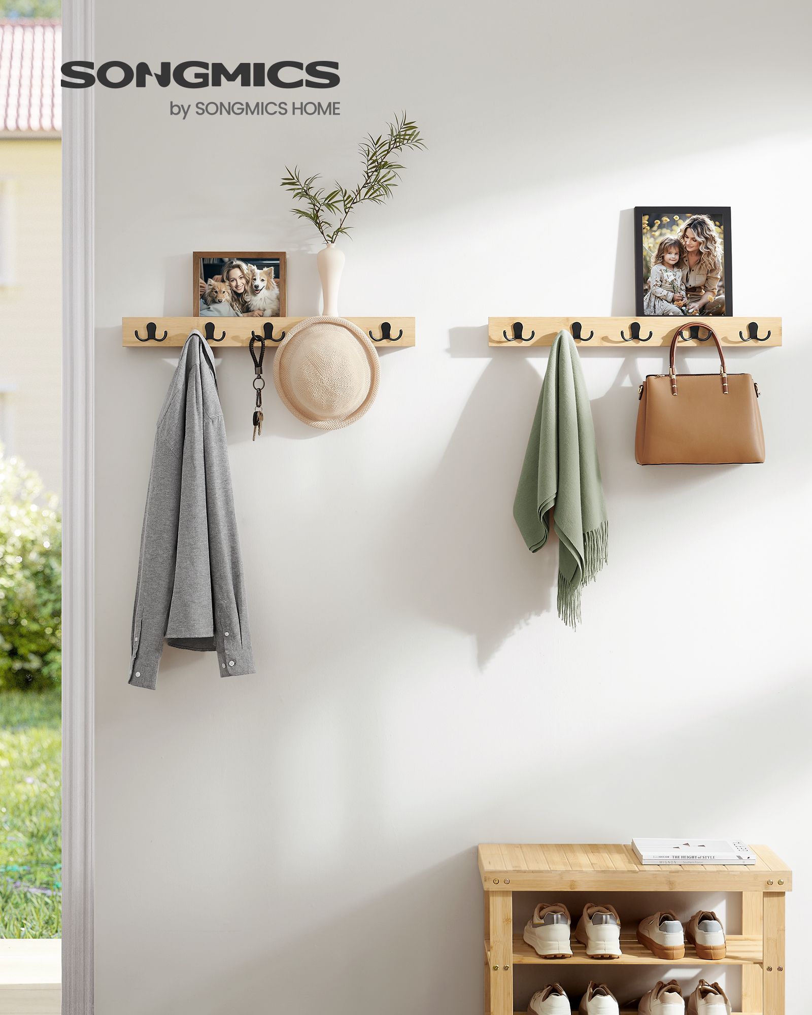 Sieninė kabykla 2 vnt. su lentyna