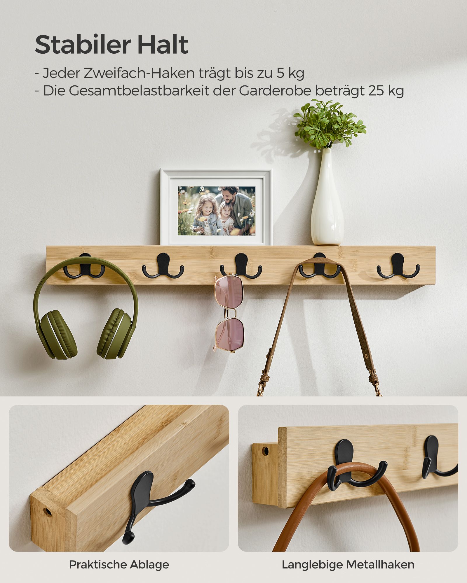 Sieninė kabykla 2 vnt. su lentyna