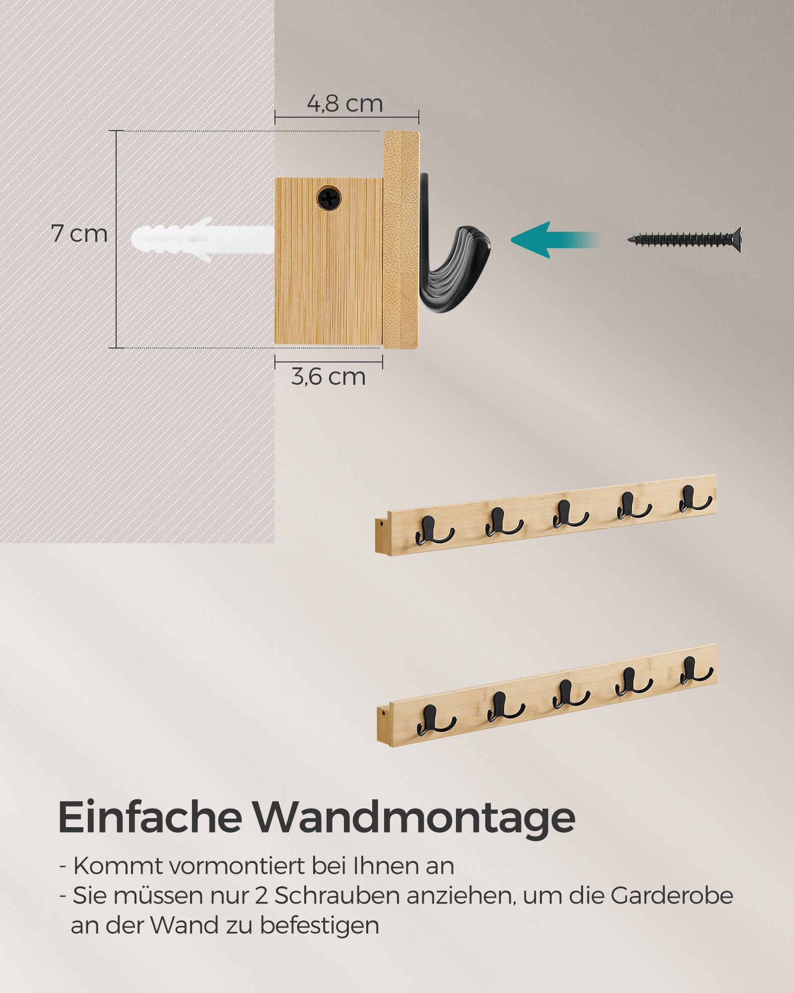 Sieninė kabykla 2 vnt. su lentyna