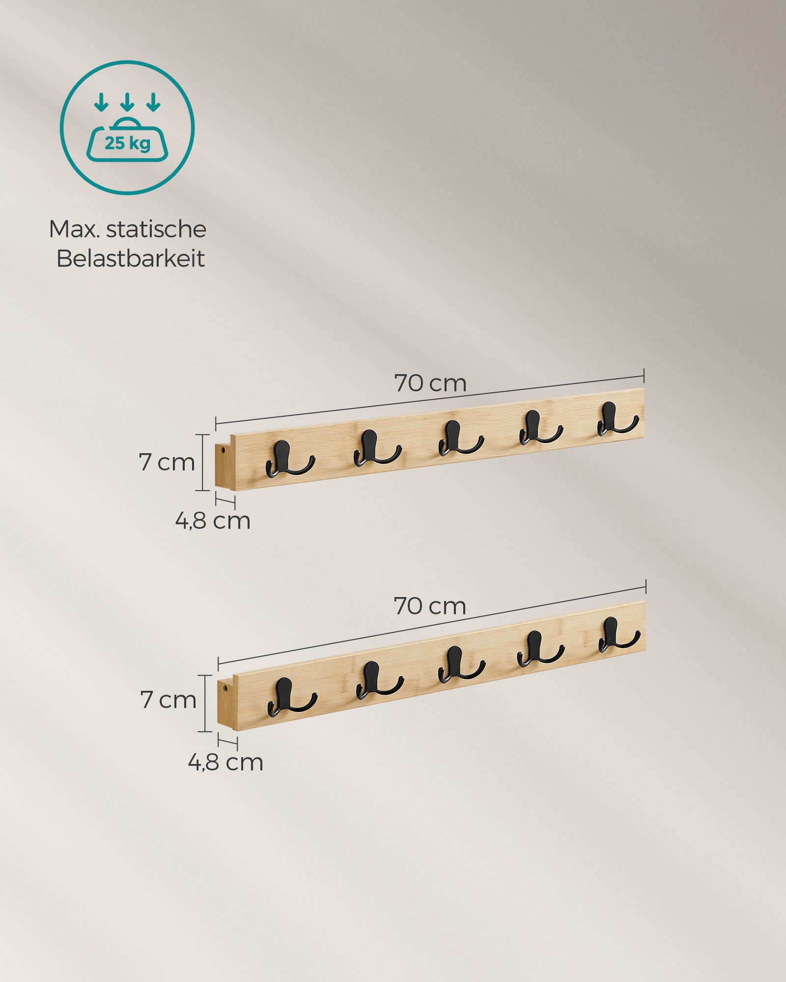 Sieninė kabykla 2 vnt. su lentyna