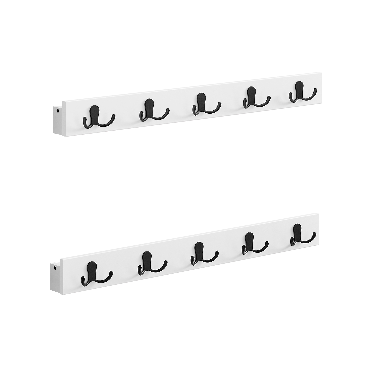 Wandgarderobe 2er Set Garderobe mit Ablage Wandmontage 10 Zweifach-Metallhaken platzsparend für Flur Wohnzimmer Schlafzimmer pro Haken bis 5 kg