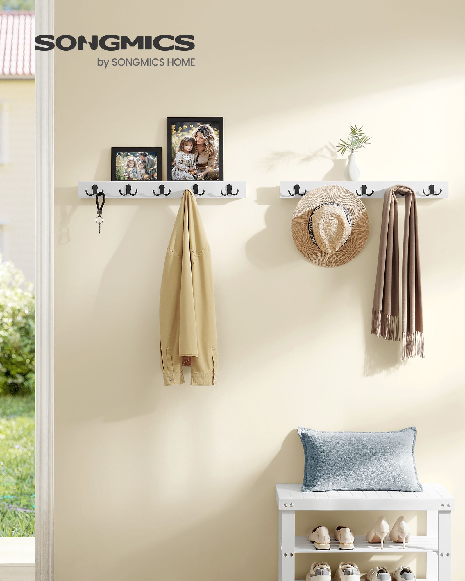 Sieninė kabykla su lentyna