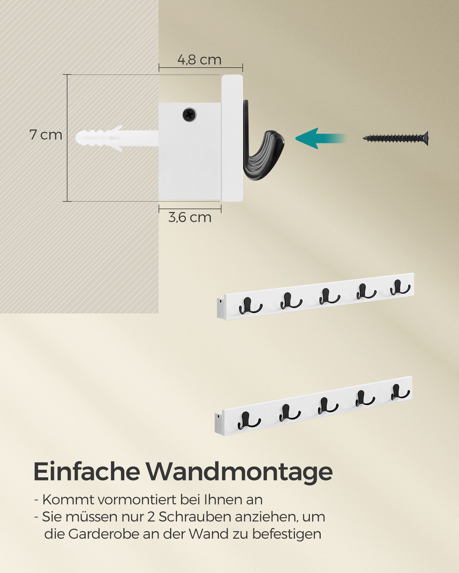 Sieninė kabykla su lentyna