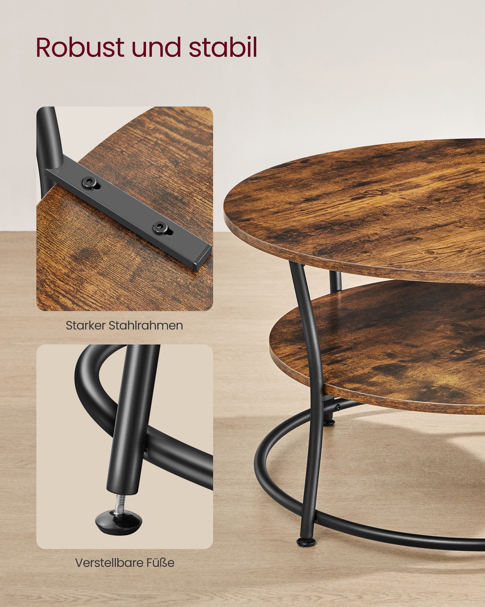 Žurnalinis staliukas su 2 lentynomis