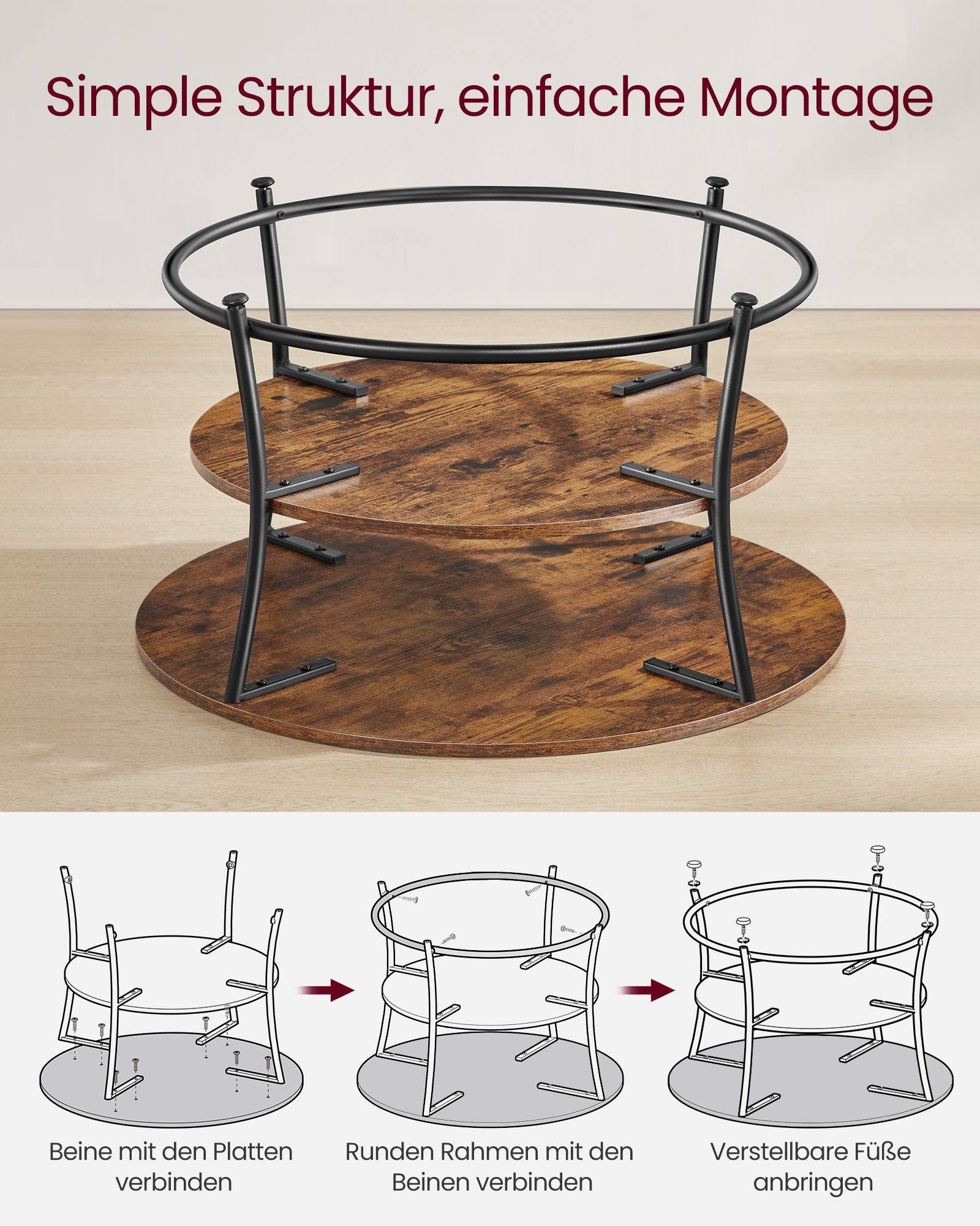 Žurnalinis staliukas su 2 lentynomis