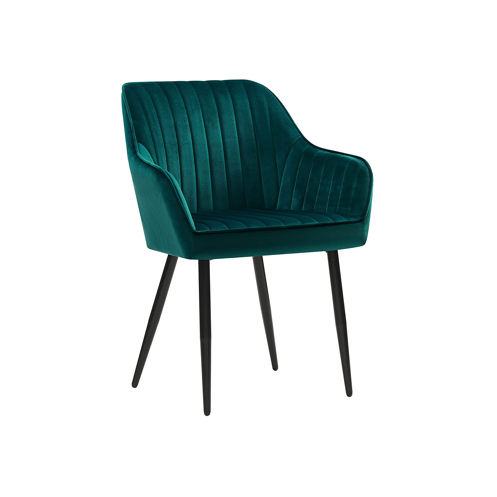 Songmics - Esszimmerstuhl Sessel Polsterstuhl mit Armlehnen Metallbeine Samtbezug Sitzbreite 49 cm max 120 kg für Arbeitszimmer Wohnzimmer