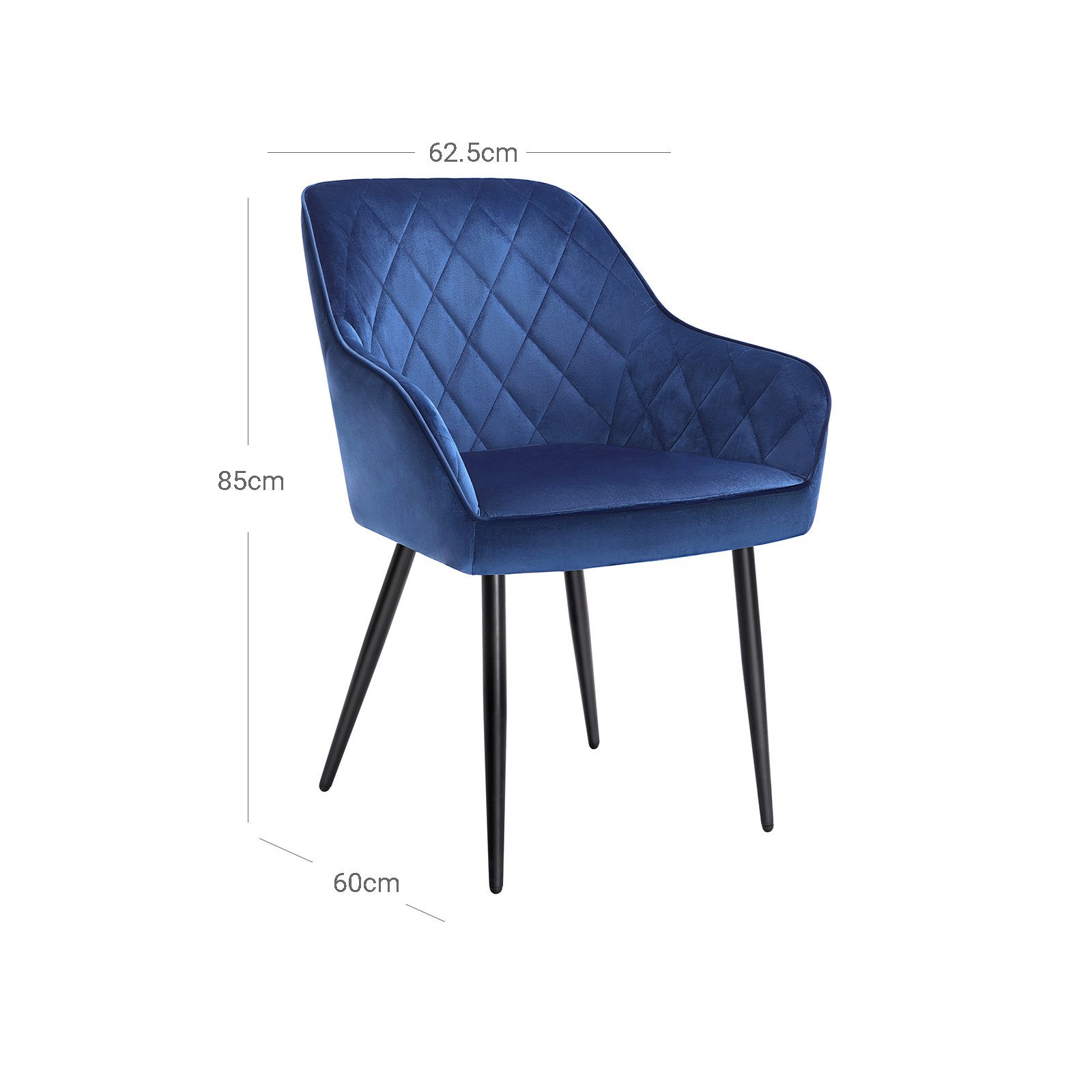 SONGMICS Esszimmerstuhl, Sessel, Loungesessel, Mit Armlehne, Hohe