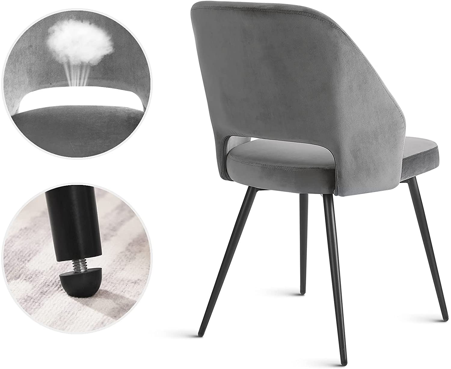 SONGMICS Esszimmerstühle 2er Set, Küchenstühle, Polsterstühle mit