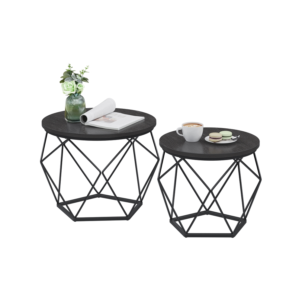 Couchtisch-Set schwarz 2 Stück