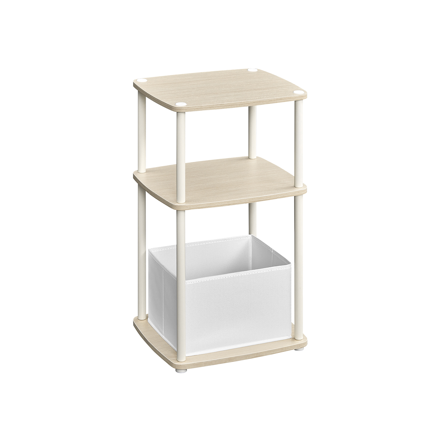 Beistelltisch mit 3 Ablagen 30 x 34 x 58 cm naturbeige