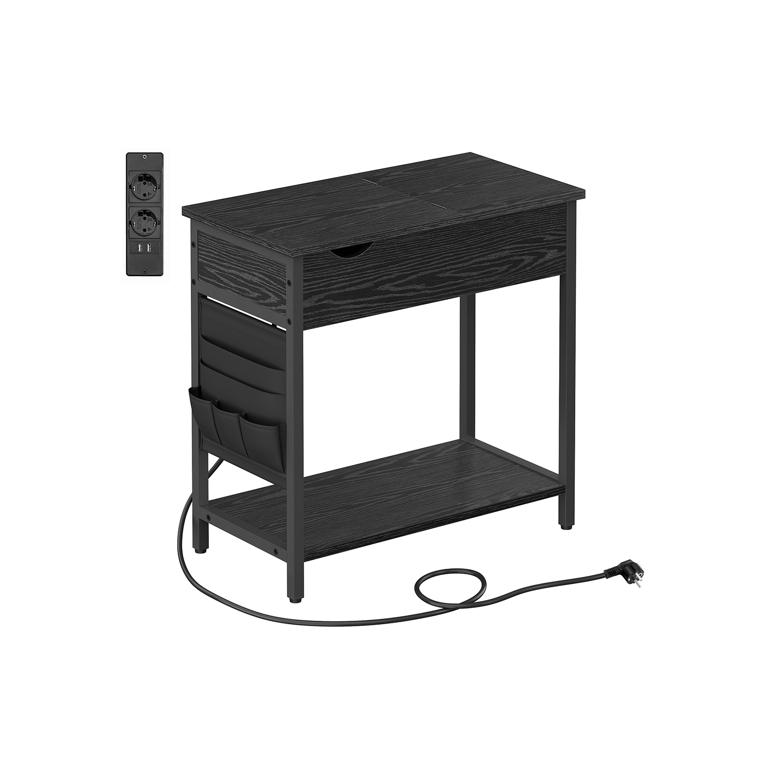 VASAGLE Beistelltisch rechteckig Spanplatte schwarz 60,0 x 31,5 x 60,0 cm, 1 St.
