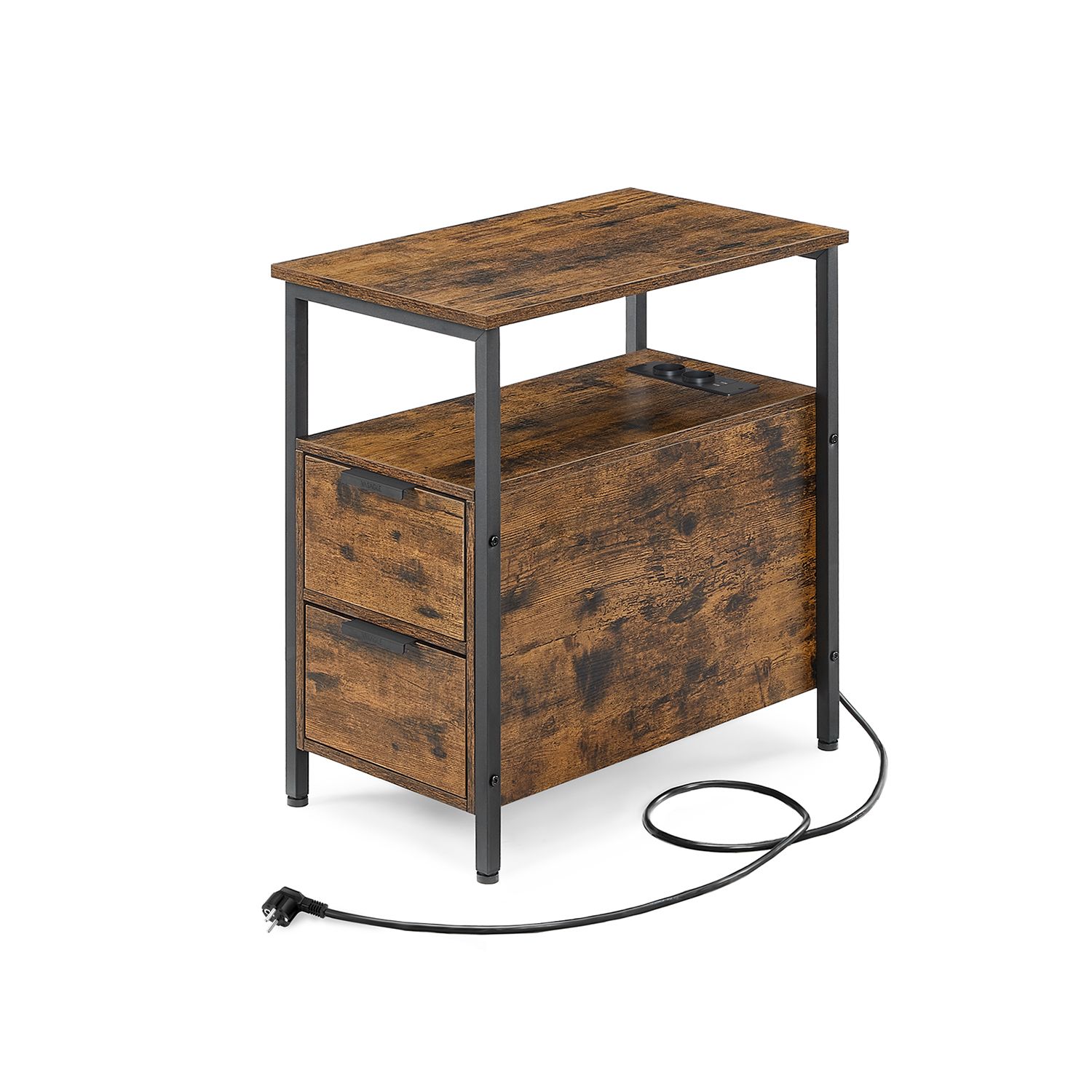 VASAGLE Beistelltisch rechteckig Spanplatte braun 35,0 x 60,0 x 61,0 cm, 1 St.