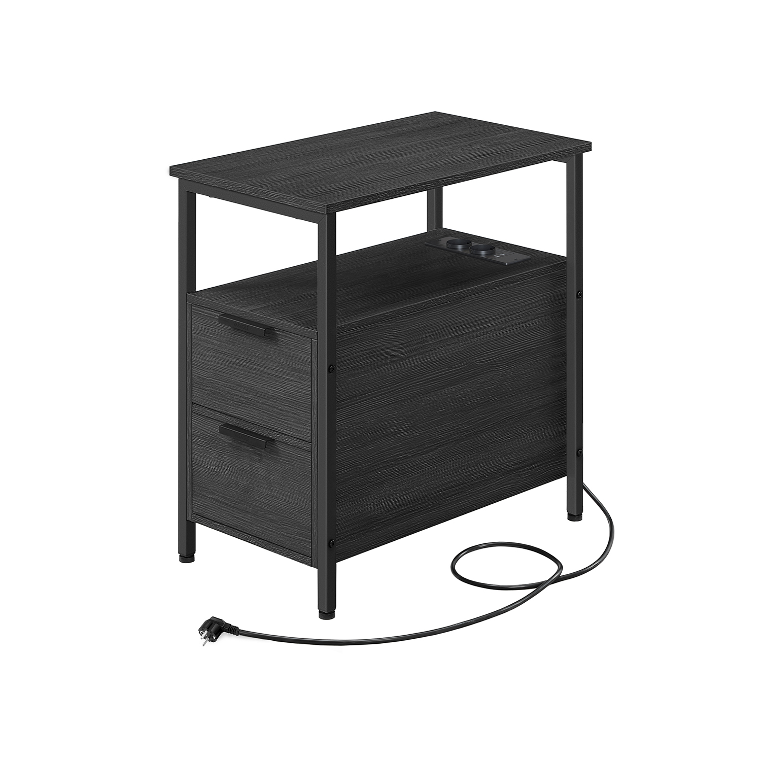 VASAGLE Beistelltisch rechteckig Spanplatte anthrazit 35,0 x 60,0 x 61,0 cm, 1 St.