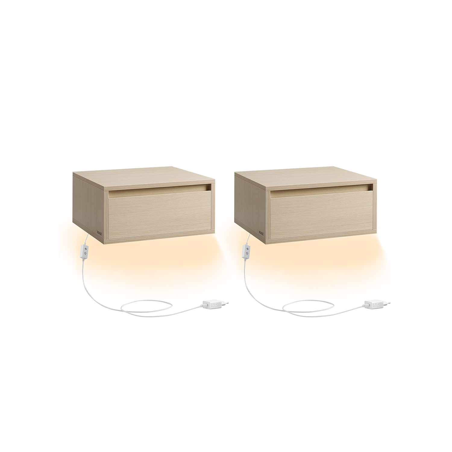 Flytande nattduksbord, 35x40x18 cm, beige
