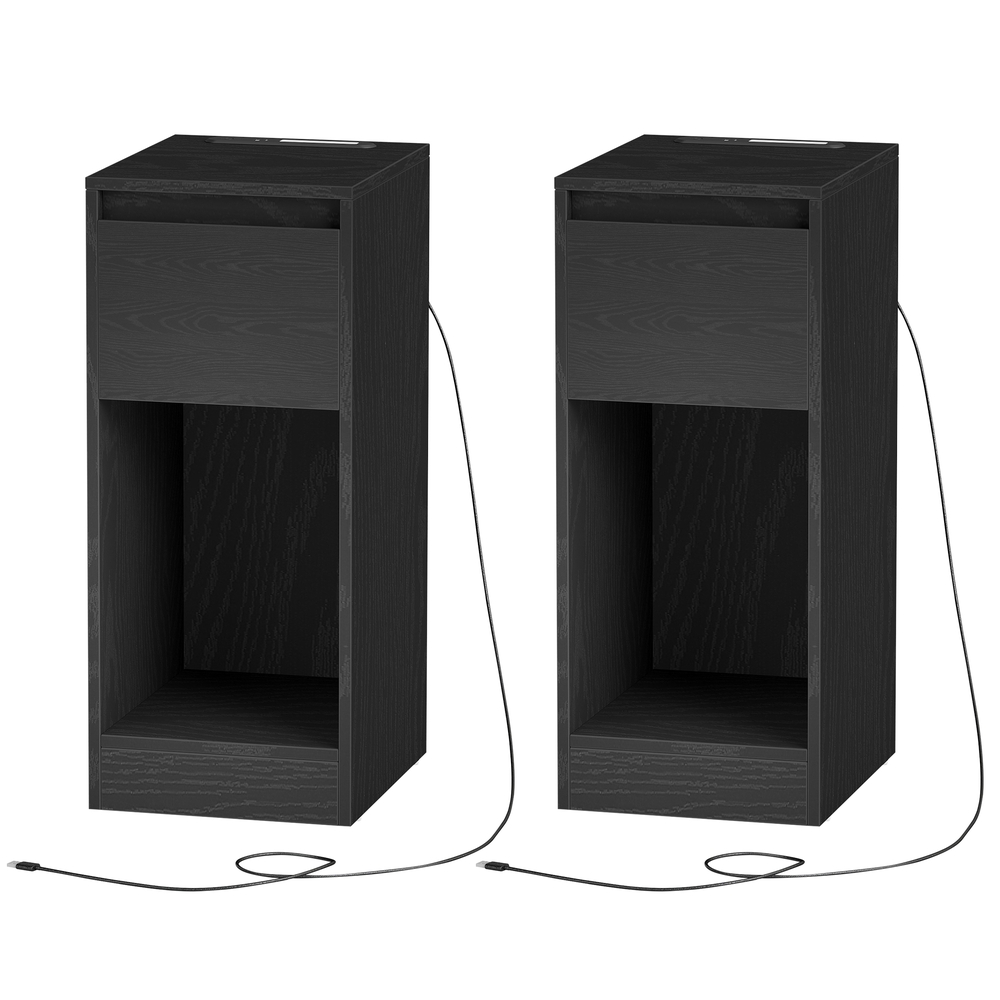 Vasagle Schmaler Nachttisch, 2er Set, Nachtschrank