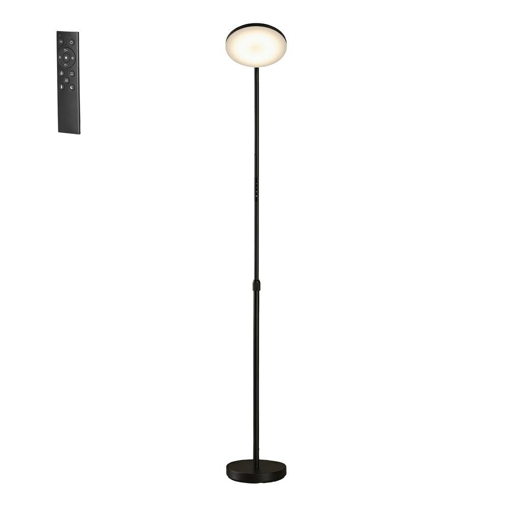 LED Standleuchte höhenverstellbar, Stehlampe mit drehbarem Lampenkopf, Timer