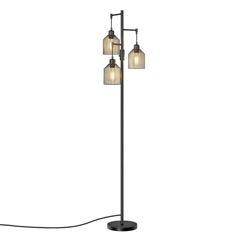 Bodenlampe mit 3 E27-Fassungen, höhenverstellbar