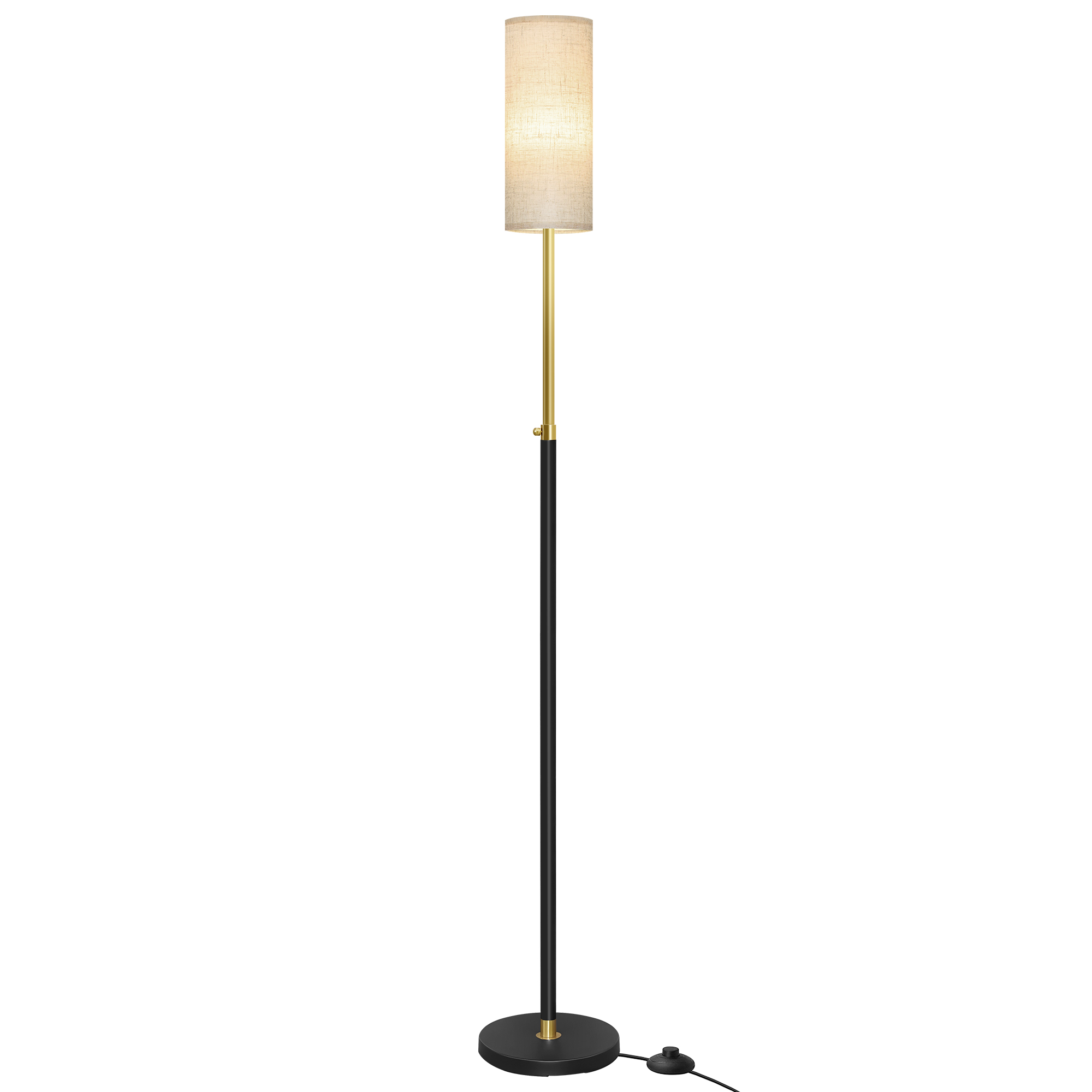 Höhenverstellbare Stehleuchte, 148 cm hoch, mit Fußtaster